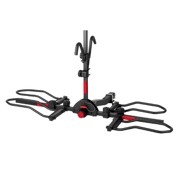 2 Ebike Rack Electric Bicycle Carrier Hitch Rear Mount Platform Mountain Bike Storage Holder Stand Vehicle Car SUV Foldable 2 Inch Receiver Steel 73kg