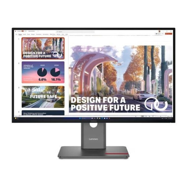LENOVO ThinkVision P27QD-40 27' QHD pixels Monitor IPS 2560x1440 16:9 Height Adjustable Tilt Swivel Anti-GlarE DP HDMI USB-C Hub RJ45 LAN Black 3YR