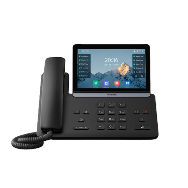 Yealink SIP-T87W IP Phone, 7' Touchscreen, 16 SIP Accounts, HD Voice, Bluetooth 5.0, Wi-Fi 6, Dual USB, PoE, Linux 6.1, Wall Mountable