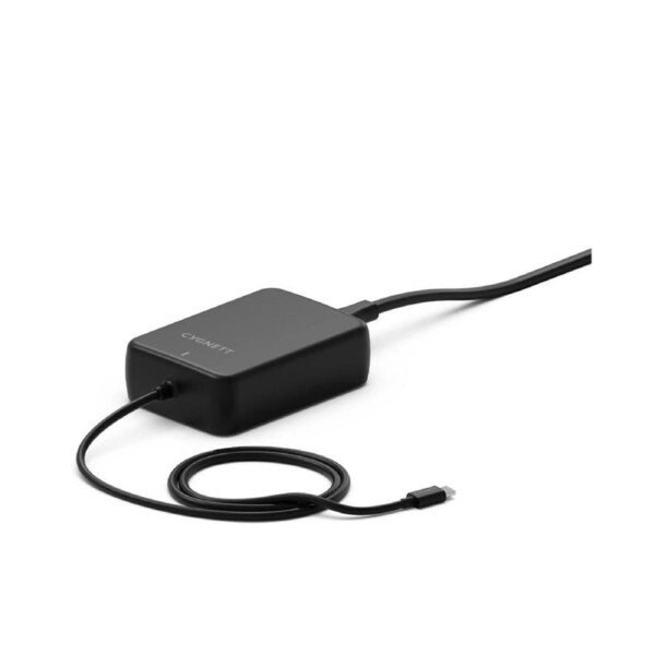 Cygnett PowerMaxx 65W PD GaN Laptop Charger with Integrated USB-C Cable (1M) -Black (CY5071PDWCH),1M USB-C (65W) , 2 Years Warranty