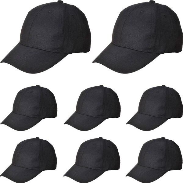 8x Portwest Six Panel Baseball Cap Adjustable Curve Plain Safety Work Sun Hat Black Bulk B010