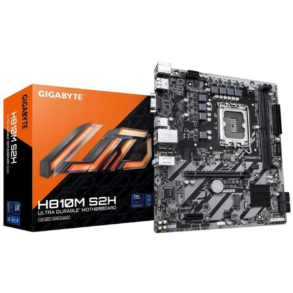 Gigabyte H810M S2H Intel LGA 1851 ATX Motherboard, 2x DDR5 ~128GB, 1x PCI-E x16, 1x PCI-E x1, 1x M.2, 4x SATA, 3x USB 3.2, 3x USB 2.0