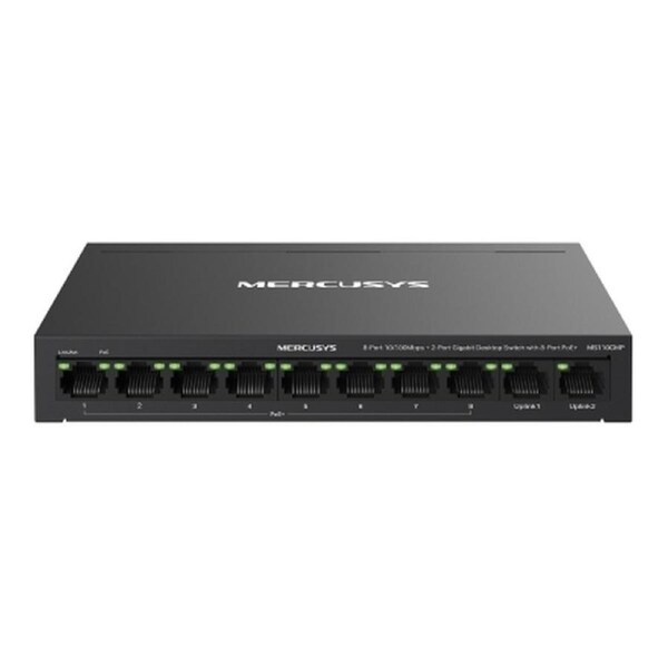 Mercusys MS110CMP 8-Port 10/100 Mbps + 2-Port Gigabit Desktop Switch with 8-Port PoE+