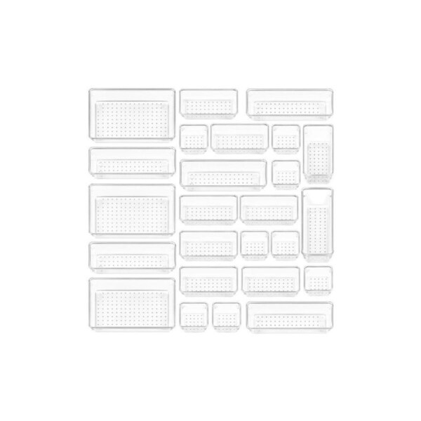 25 Piece Clear Drawer Organiser Set