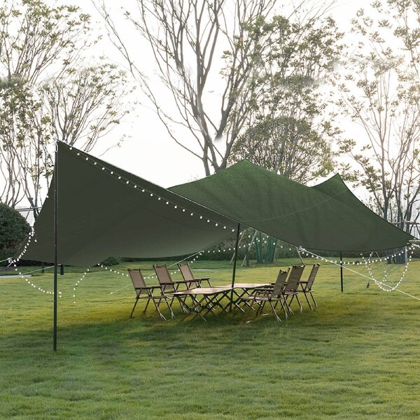 Mountview Army Tarp Heavy Duty 400GSM Tarpaulin Canvas Cover Waterproof Blocked 2M x 2M