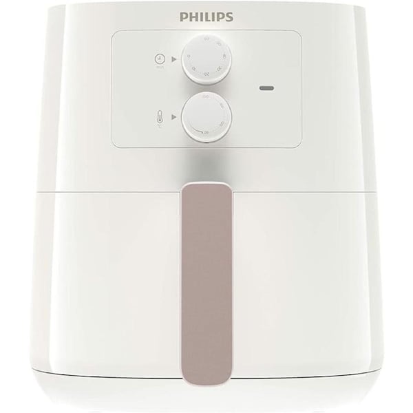 Philips Essential Air Fryer - 4.1 L Pan, Deep Fryer without Oil, Rapid Air Technology - HomeID Recipe App, Time & Temp Control, White
