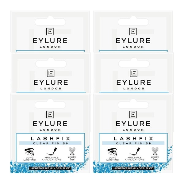 Eylure London LASHFIX Adhesive 8.5ml CLEAR FINISH - 6 pack
