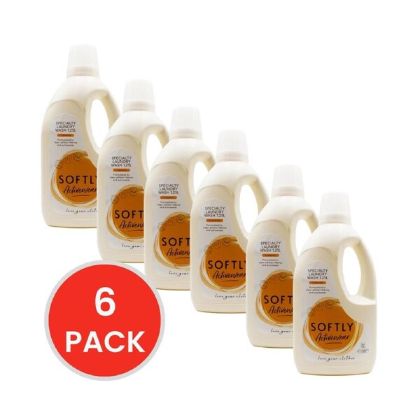 Softly Laundry Wash Activewear Front & Top Loader 1.25L (6 Pack)