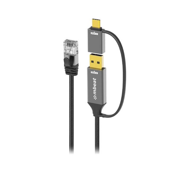 Mbeat Tough Link 2M Usb And Usb C To Rj45 Ethernet Cable Space Grey