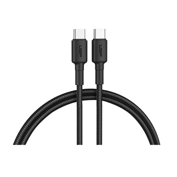 Usp Boostup Braided Usb C To Usb C Cable 20Cm Black 3A 60W