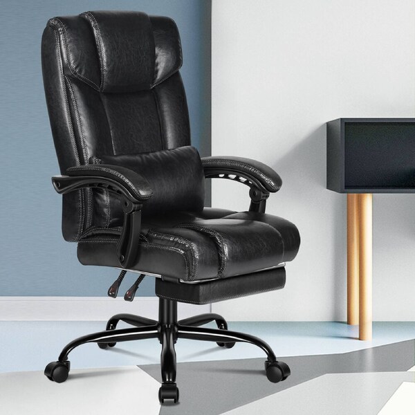 ALFORDSON Office Chair Executive Boss Series PU Leather - Glossy Black