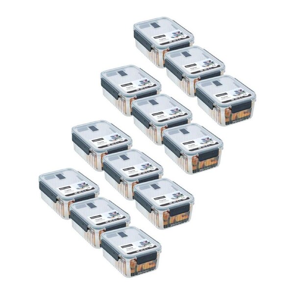 12PK Lemon and Lime Crystal Ribbed Food Storage Container 1.7L/8.7cm Assorted