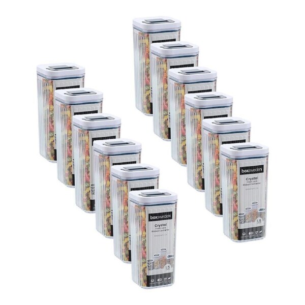 12PK Lemon and Lime Crystal Ribbed Food Storage Container 1.5L/22.5cm Assorted