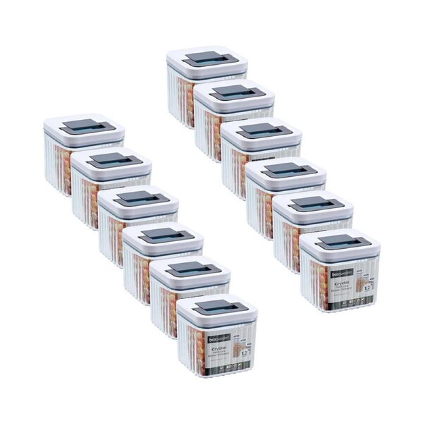 12PK Lemon and Lime Crystal Ribbed Food Storage Container 1.2L/12cm Assorted