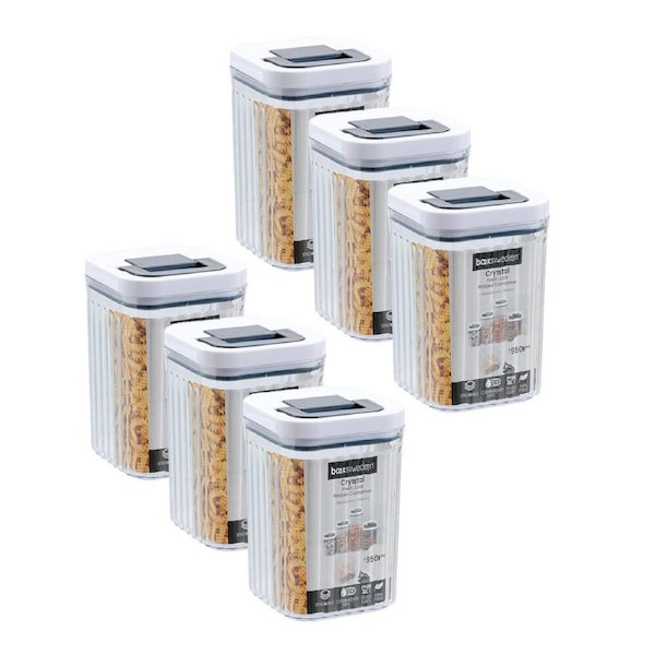 6PK Lemon and Lime Crystal Ribbed Food Storage Container 950mL/15cm Assorted