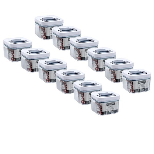 12PK Lemon and Lime Crystal Ribbed Food Storage Container 350mL/7.5cm Assorted