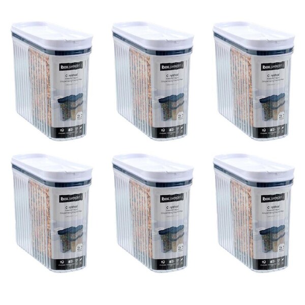 6PK Lemon and Lime Crystal Ribbed Food Dispenser Container 2.7L/22x8x26cm Assrtd