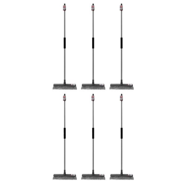 6PK Boxsweden Prime Yard Heavy Duty Broom w/ Long Handle 1.3m/38.5cm Assorted