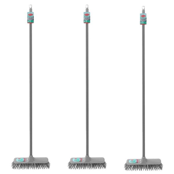 3PK Boxsweden Prime Essentials Outdoor Broom w/ Long Handle 1.2m Assorted