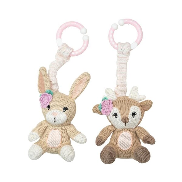 2 Pack Stroller Toys - Fawn & Bunny