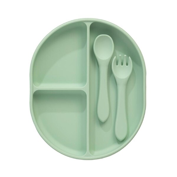 Silicone Feeding Set- Light Sage