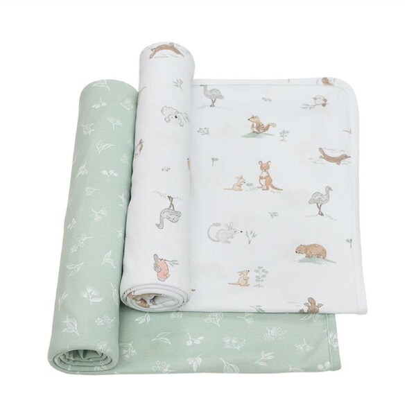 2 Pack Organic Swaddle Wraps - Australiana