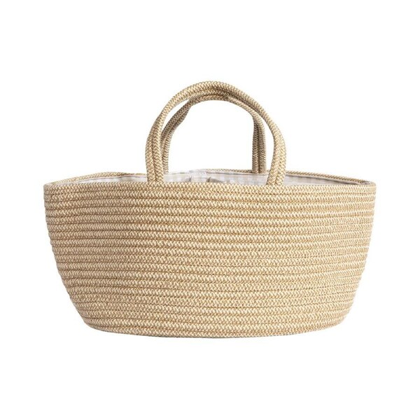 Cotton Rope Nappy Caddy with Divider - Natural