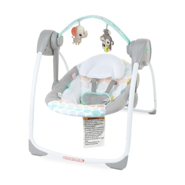 Bright Starts Whimsical Wild Portable Baby Swing w/6 Speeds & 10 Sounds 0m+