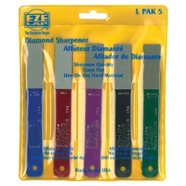 Eze-Lap 5 Pack Diamond Hone & Stone Sharpener LSF + LF + LM + C + XC