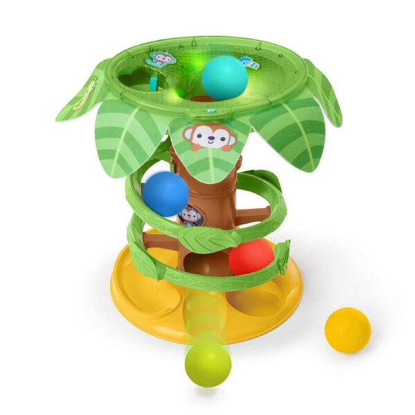Bright Starts Tropical Twirl Ball Baby Play Toy w/Lights & Sounds 6m+