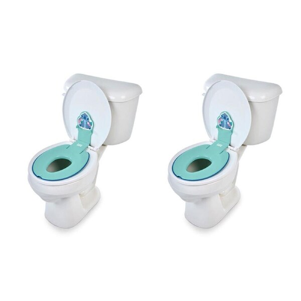 2PK Disney Junior Stitch Flip & Sit Potty Seat Toilet Training Tool Blue 18m+