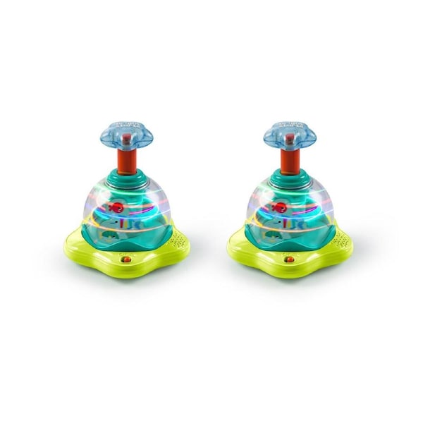 2PK Bright Starts Press & Glow Spinner Baby Toy w/Lights and Sounds 6m+