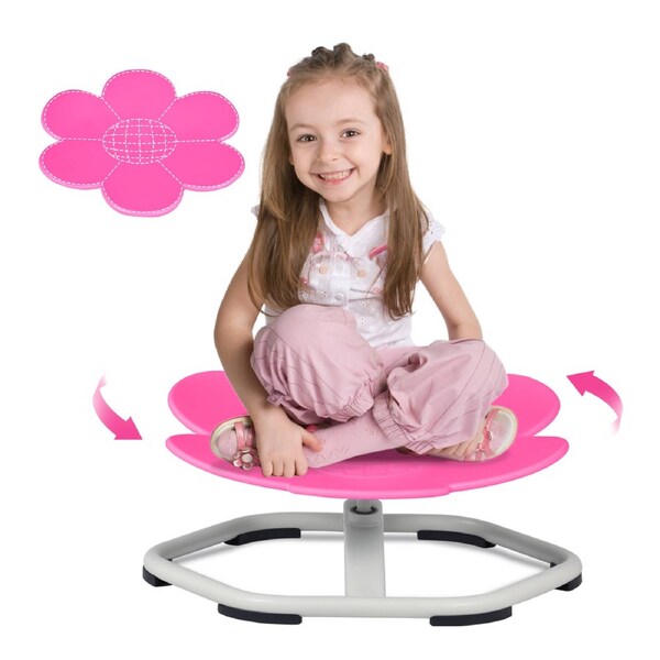 Advwin Sensory Spinning Chair for Kids Rotating Sensory Chair for Toddlers Autism Training Swivel Chair for Kids, Rose Pink