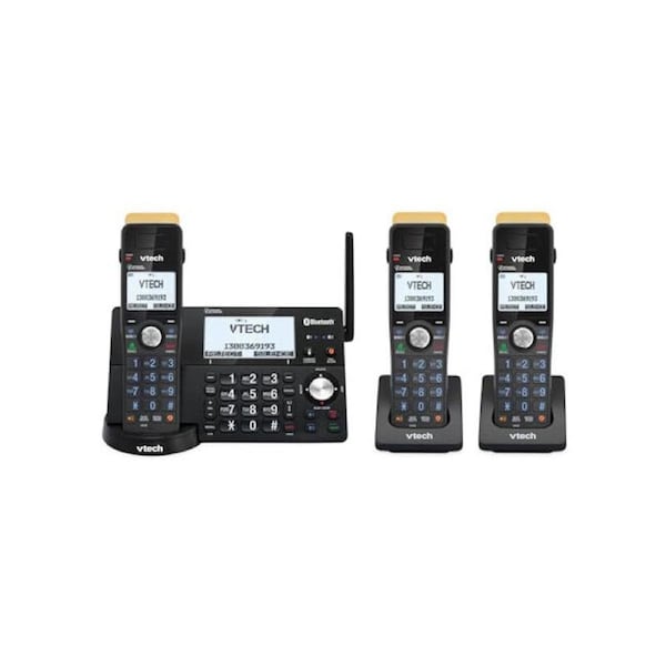 VTech CLS21250 Super Long Range DECT WiFi Cordless Home Phone W/ 3-Handset Black