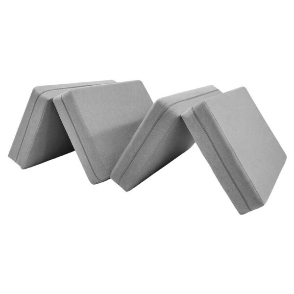 Foldable Foam Mattress 4 Folding Bedding Sofa Couch Cot Bed 12cm Thick Floor Mat Cushion Cover Sleeping Camping Portable Travel Guest Room Luxsuite