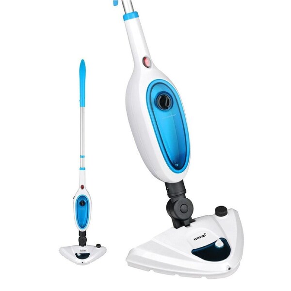 Steam Mop Cleaner 1300W 12-in-1 Handheld Steamer Multiple Function Floor Carpet Window Swivel Home Cleaning Hard Wood Tile Grout Upholstery Furniture