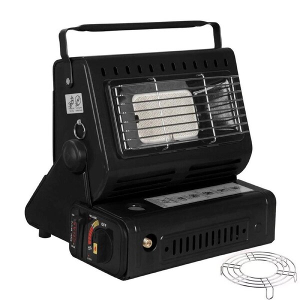 Portable Butane Gas Heater Black Ideal for Outdoor Camping and Heating