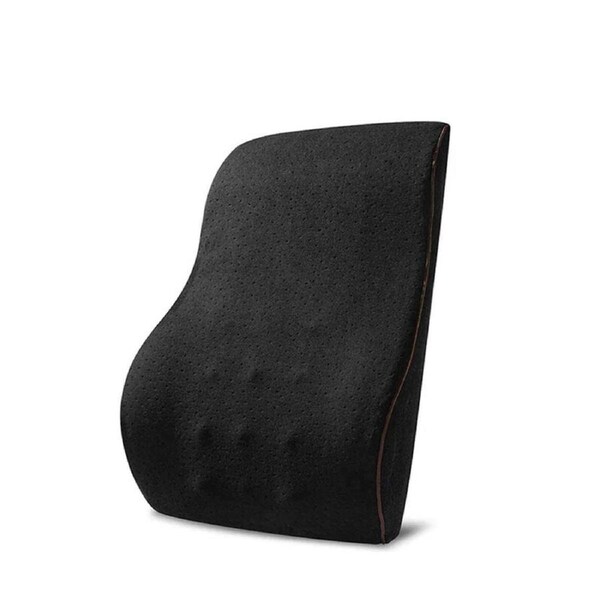 Memory Foam Lumbar Back Support Cushion Black Ergonomic Comfort for Office