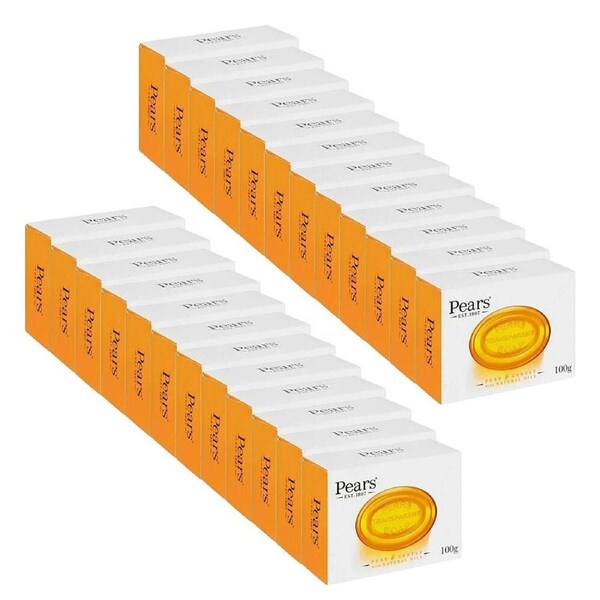 24PK Pears Pure & Gentle Transparent Soap Bar 100g w/ Natural Oils Body Care