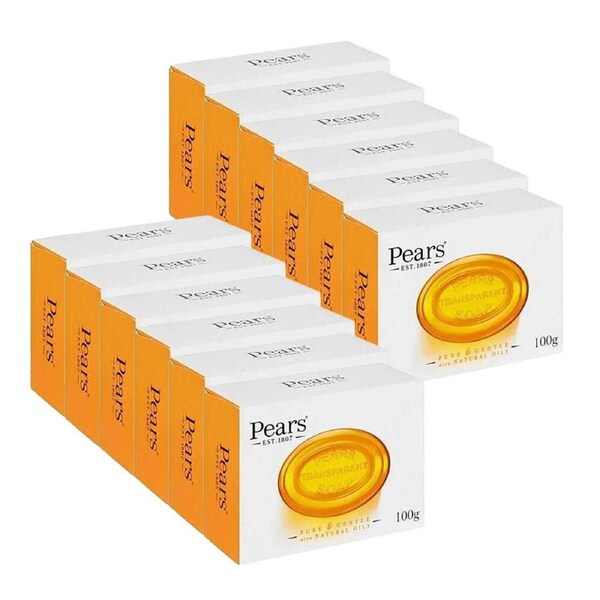 12PK Pears Pure & Gentle Transparent Soap Bar 100g w/ Natural Oils Body Care