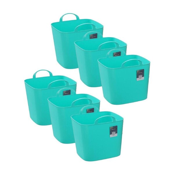 6PK Boxsweden Mini Flexible Storage Organiser Square Tub/Box 16L/34x30cm Assrtd