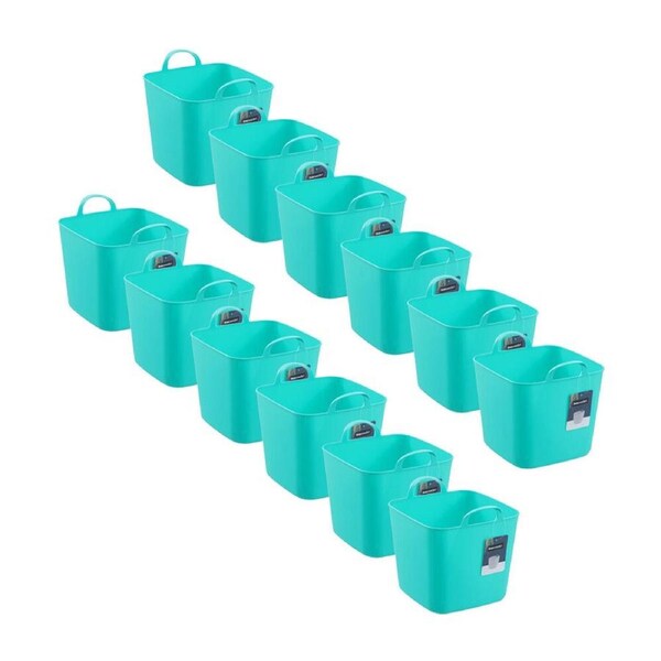 12PK Boxsweden Mini Flexible Storage Organiser Square Tub/Box 5L/23x20x20 Assrtd