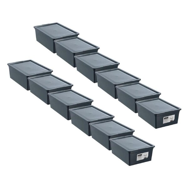 12PK Boxsweden Essentials Storage Organiser Stackable Tub/Box 10.5L/36x26 Assrtd