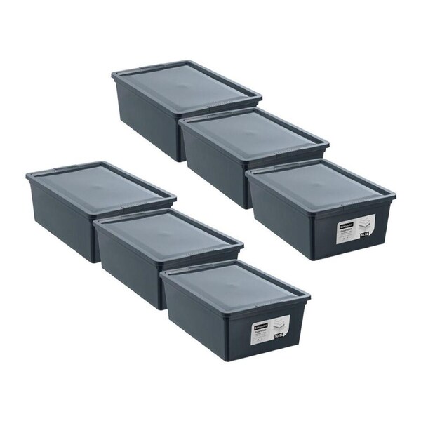 6PK Boxsweden Essentials Storage Organiser Stackable Tub/Box 10.5L/36x26 Assrtd