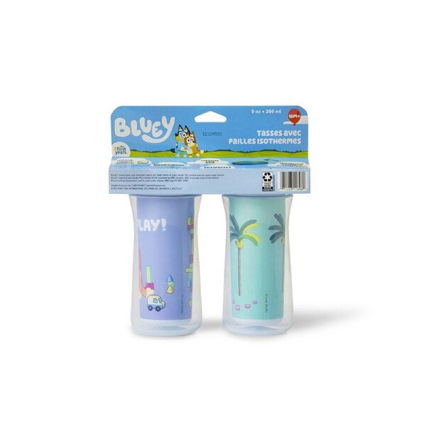 Bluey DropGuard Insulated 9oz Straw Cup 2 pk