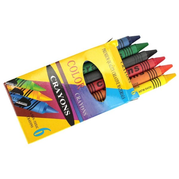 Coloured Crayons (Pack of 6)