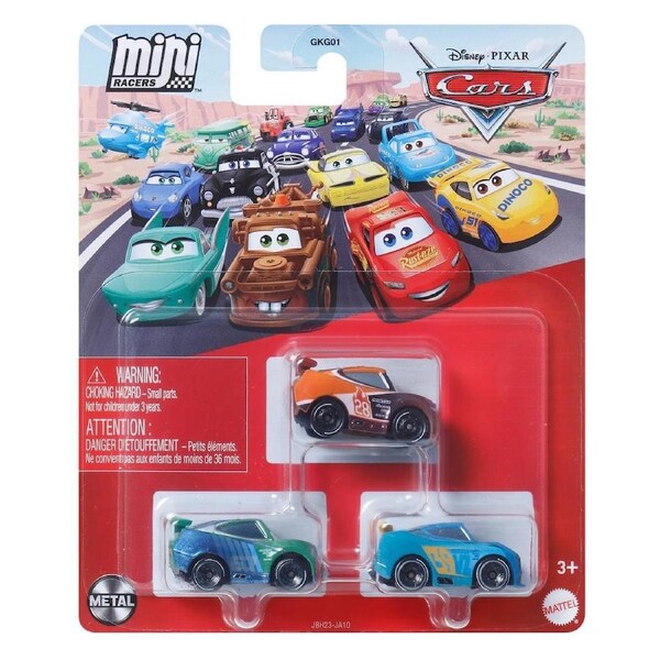 Disney Pixar Cars Mini Racers Jim Reverick/Tim Treadless/Michael Rotor 3 Pack Diecast Vehicles