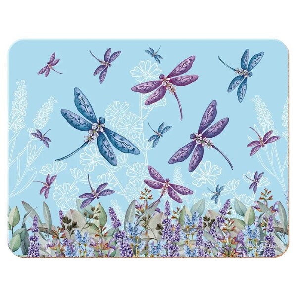 Lisa Pollock - Placemats Lavender Dragonflies (Set of 6)