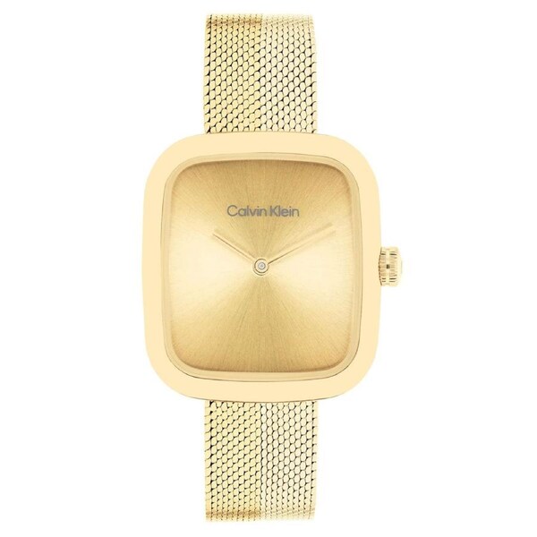 Calvin Klein Gold Steel Mesh Women's Watch - 25100099