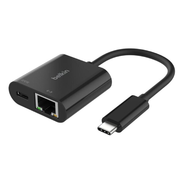 Belkin Connect USB-C to Ethernet + Charge Adapter - Black